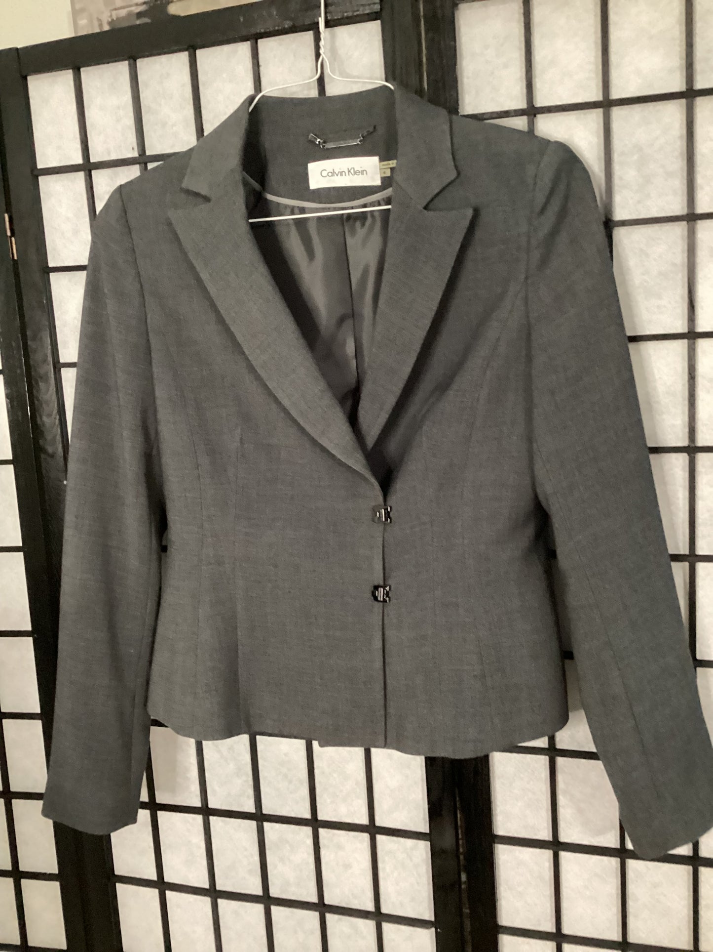 Calvin Klein Grey Skirt Suit