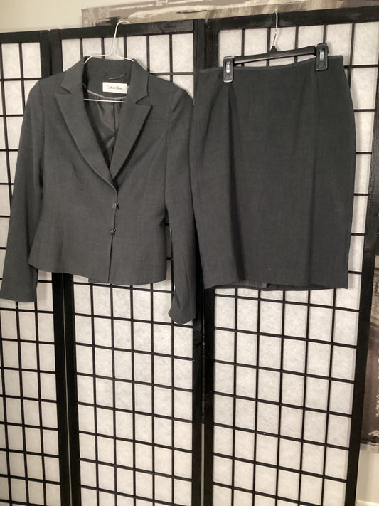 Calvin Klein Grey Skirt Suit